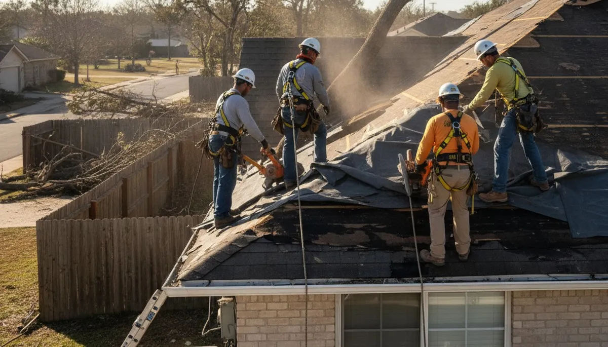 San Antonio storm damage tree cleanup with safe debris removal and property recovery