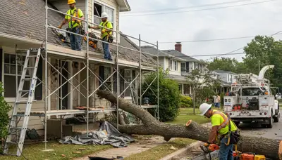 San Antonio storm damage tree cleanup with debris removal and property recovery