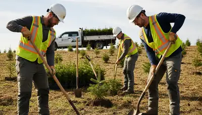 San Antonio tree service crew planting a healthy young tree for long-lasting growth