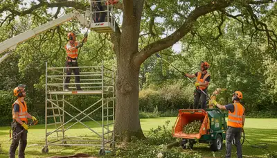 Professional arborist pruning a tree in San Antonio, TX for safer, healthier growth