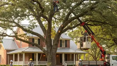 Tree service crew in San Antonio, TX providing professional tree trimming and removal