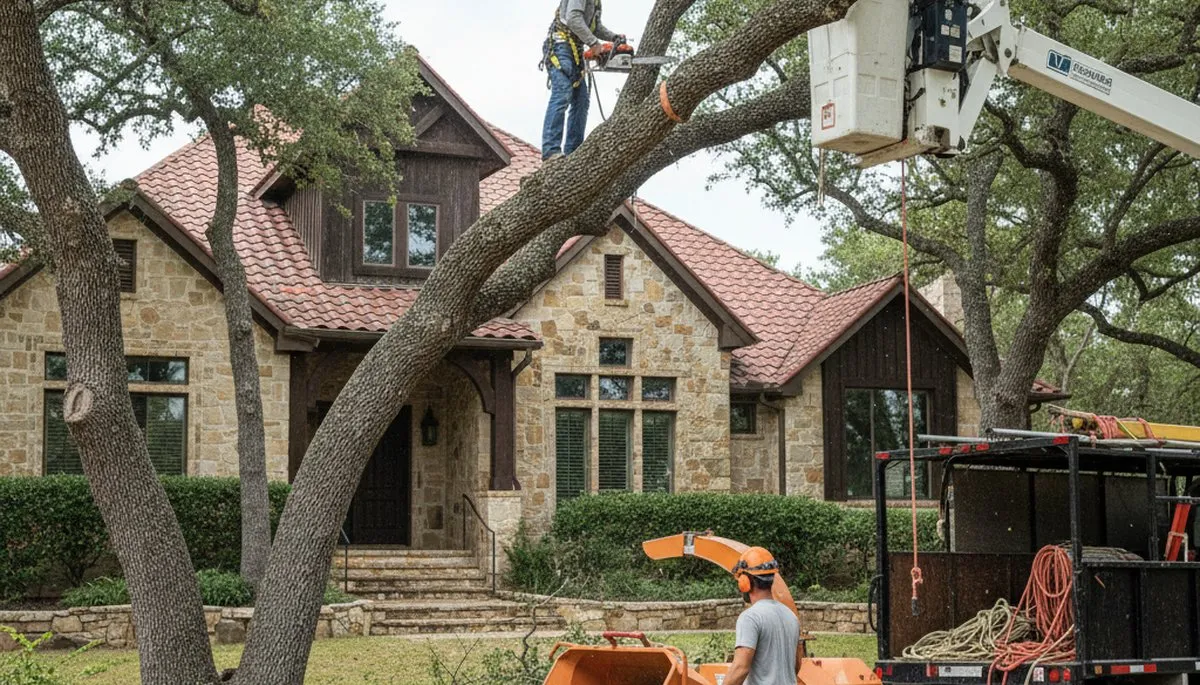 Tree service crew in San Antonio, TX providing professional tree trimming and care