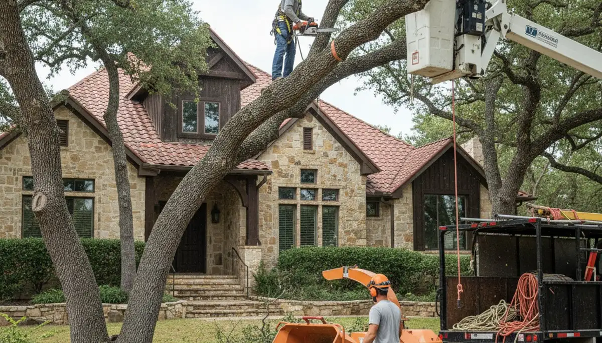 Tree service crew in San Antonio, TX providing professional tree trimming and care