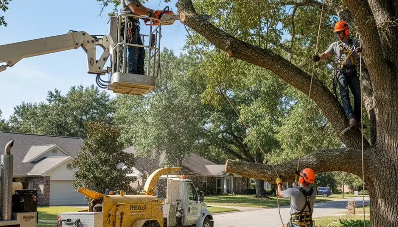 San Antonio, TX arborist trimming trees for shaping, thinning, and routine tree care